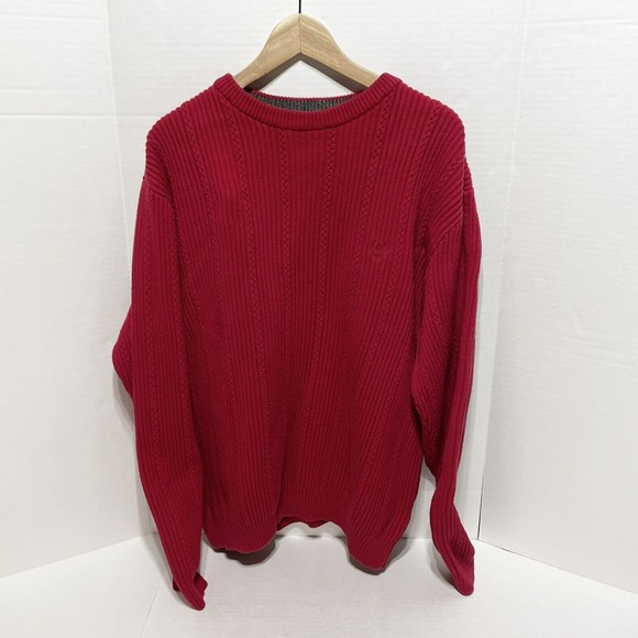 Vintage Chaps Ralph Lauren Knit Sweater Mens XL, Red, Logo, VTG - Picture 1 of 10